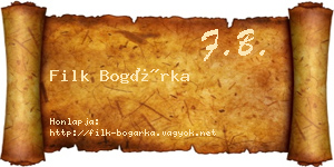 Filk Bogárka névjegykártya